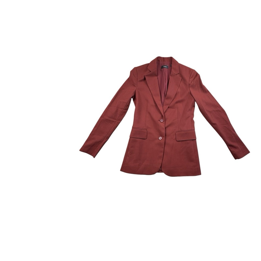 Theory Aarlen Contour Wool Blazer Burgundy NWOT Size 2